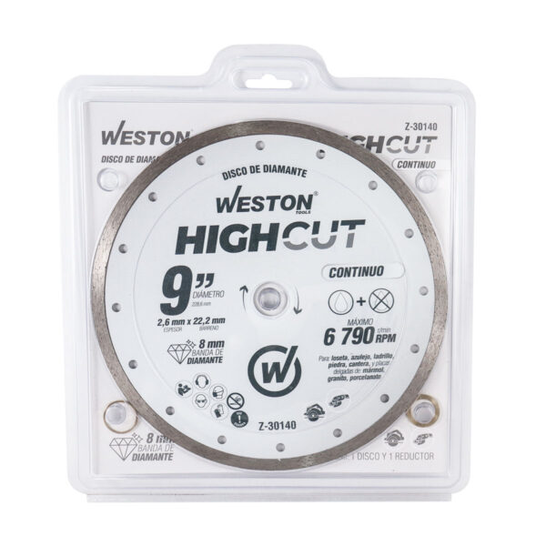 DISCO DE DIAMANTE RIN CONTINUO 9" HIGHCUT WESTON