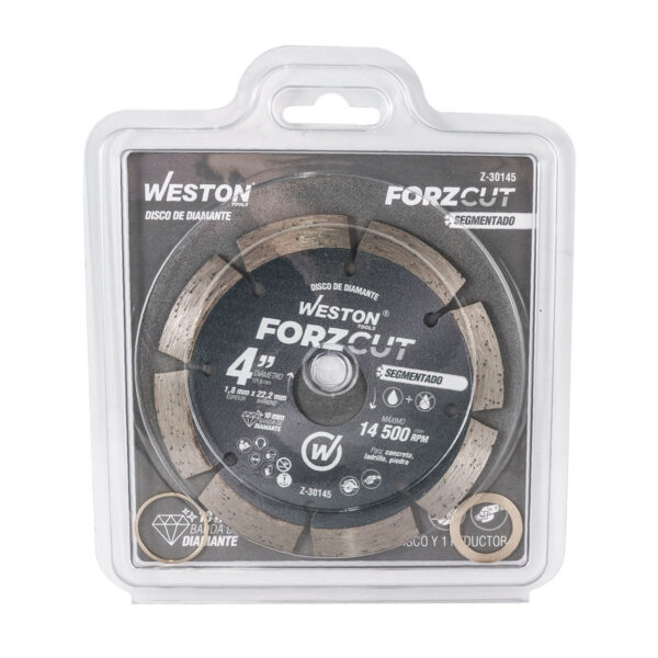 DISCO DE DIAMANTE RIN SEGMENTADO 4" FORZCUT WESTON