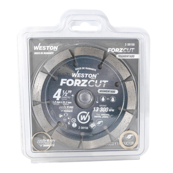DISCO DE DIAMANTE RIN SEGMENTADO 4-1/2" FORZCUT WESTON