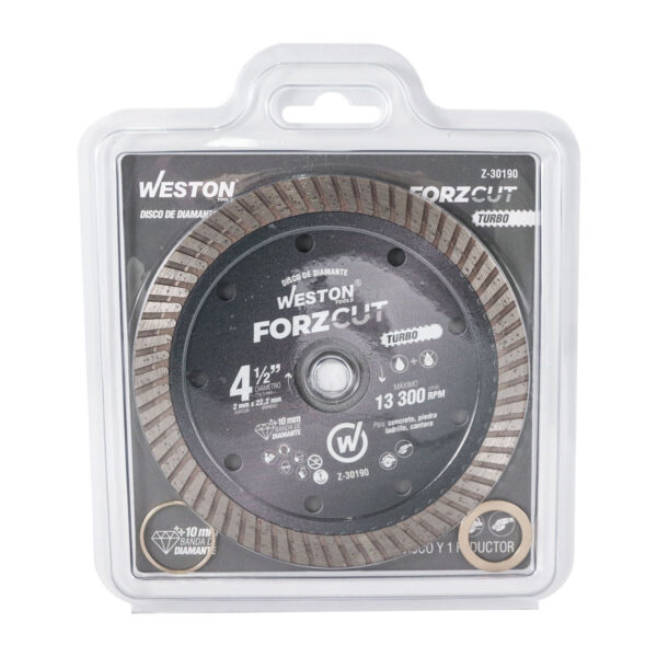 DISCO DE DIAMANTE RIN TURBO 4-1/2" FORZCUT WESTON