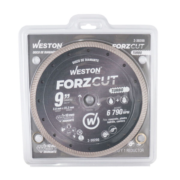 DISCO DE DIAMANTE RIN TURBO 9" FORZCUT WESTON