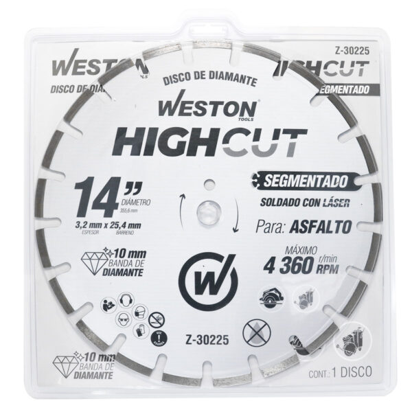 DISCO DE DIAMANTE RIN SEGMENTADO 14" 10/15 WESTON