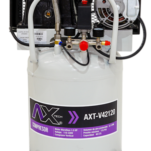 COMPRESOR VERTICAL 48Lts CABEZAL 2 PISTONES EN V MOTOR MARATHON 1.5HP, 110-220V, 8.1CFM, 115PSI