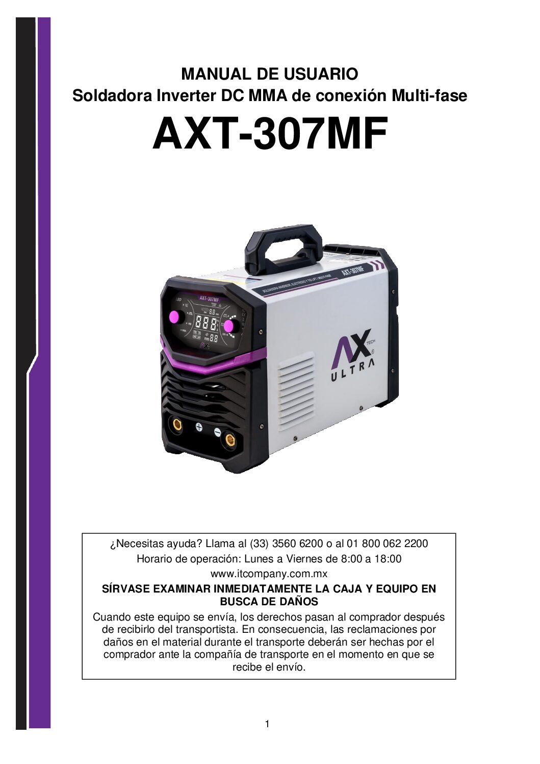 MAQUINA DE SOLDAR INVERSOR ELECTRODO MMA/TIG LIFT 300A BIVOLTAJE 2201F 220/440 3F AXTECH - Image 6