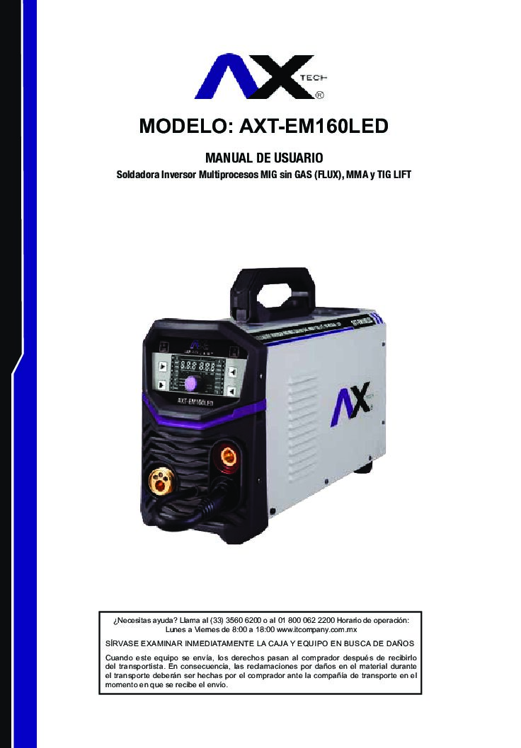 SOLDADORA INVERSOR MIG/MAG, ELECTRODO Y TIG LIFT, 160A, CON PANTALLA LED BI VOLTAJE - Image 7