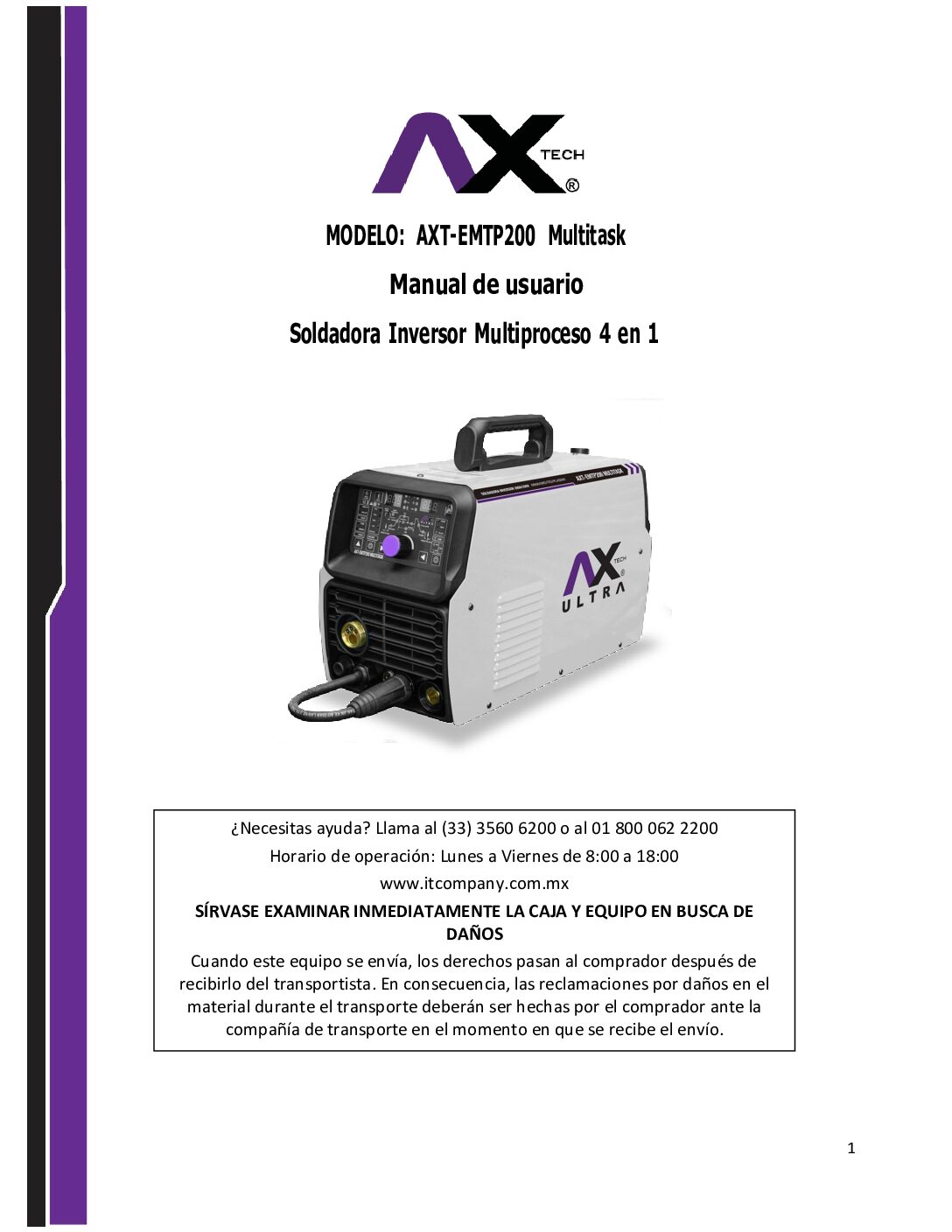 SOLDADORA INVERSOR 4 EN 1, MIG/MAG, MMA, TIG Y PLASMA 200A, 110/220V - Image 7