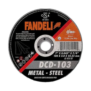 DISCO DE CORTE 7" X 5/64 X 7/8" (METAL-STEEL) DCD-103 FANDELI