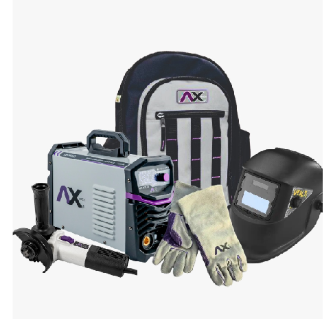 COMBO SOLD INV 250A BI VOLT (AXT-257LCD) MOCHILA P/HERR (AXT-BP500), GUANTES (AXT-GP043-E), MINI (AXT-ES855) Y CARETA (AXT-CE1005) AXTECH